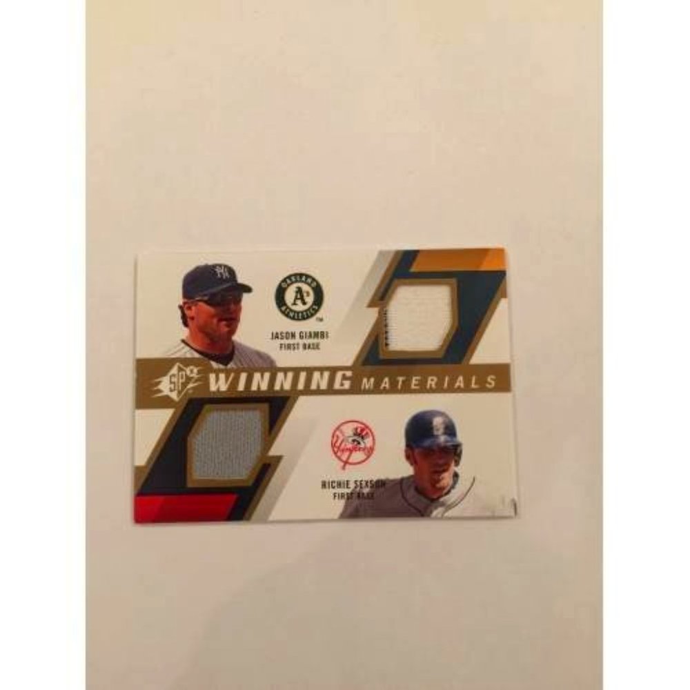 2009 SPx Winning Materials Dual #GS Richie Sexson/Jason Giambi Jersey (021)
